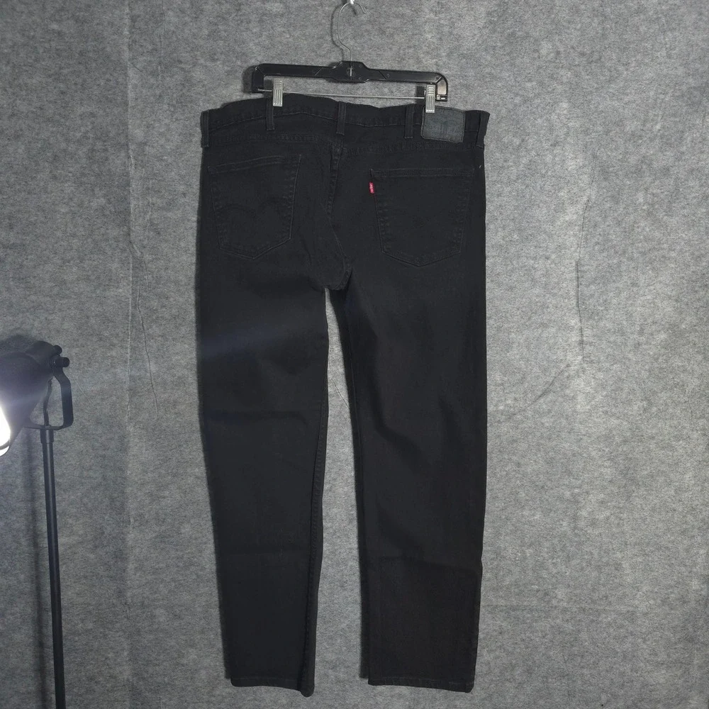 Levis 502 Regular Taper Jeans Mens 42x34 Black 59684 Denim Pants Solid Cowboys
